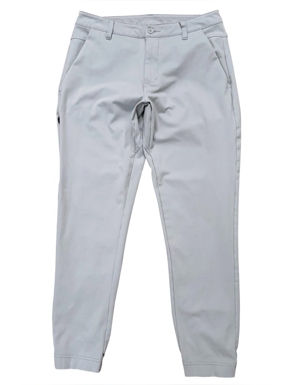BYLT Everyday Jogger Pants Mens 32 Tapered Leg Stretch Zip Pocket Gray Silver
